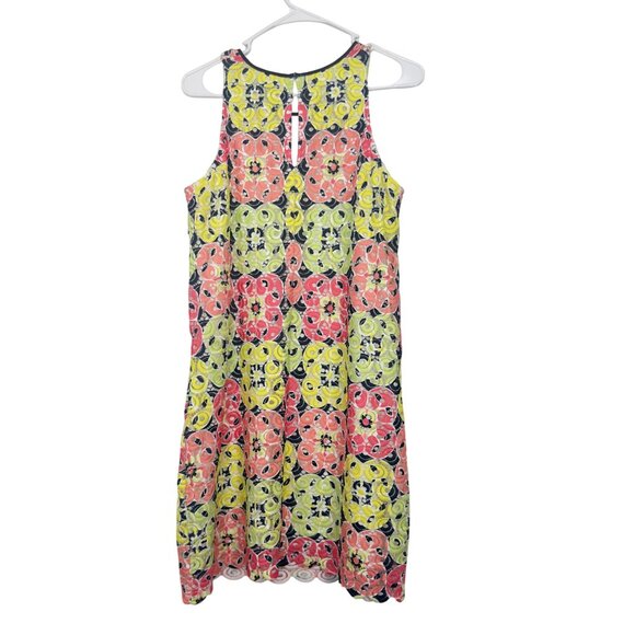 Crown & Ivy Womens Sleeveless Shift Dress Size S Multicolor Floral Crochet Lined - Picture 10 of 11